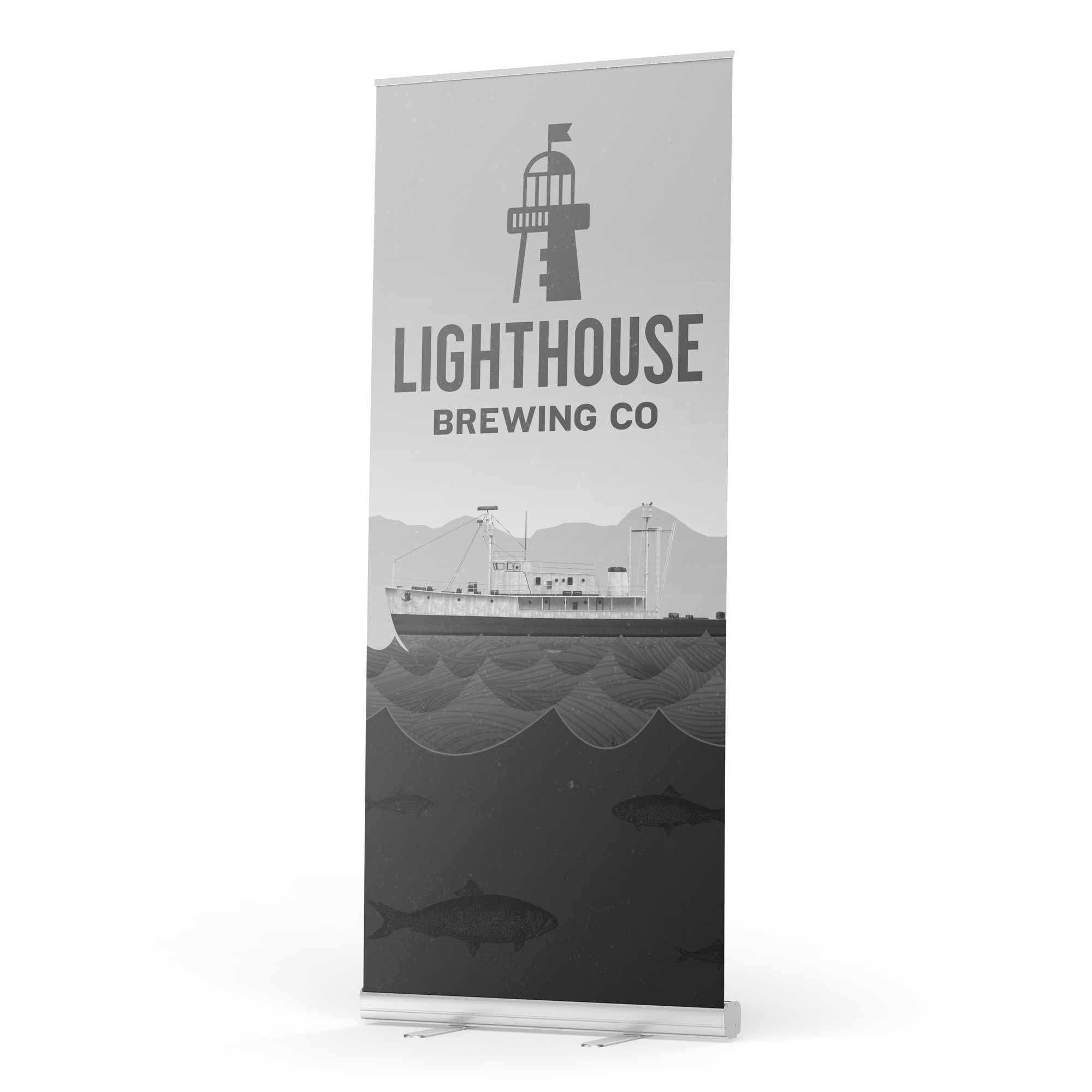 Custom printed standing banner