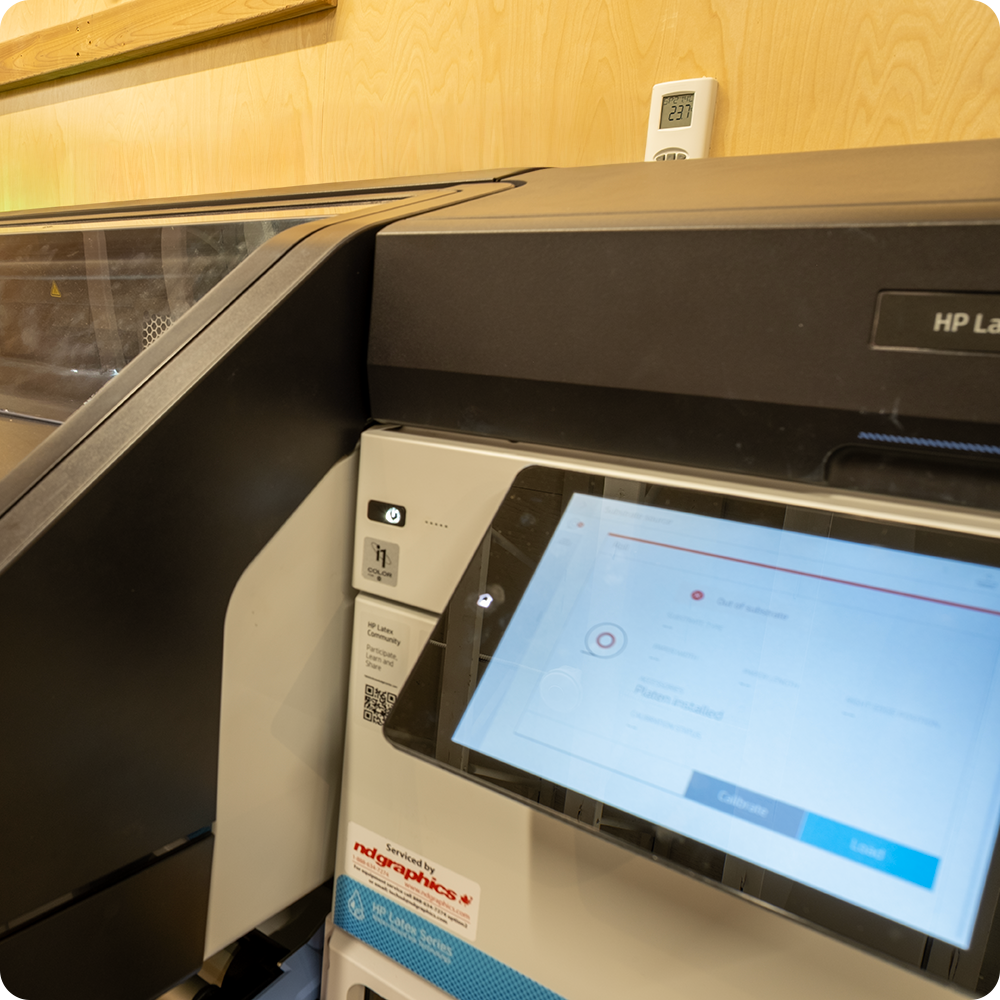 Faded background photo of studio